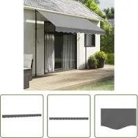The Living Store Markisenvolant Anthrazit Gestreift 3 m