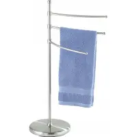 Wenko Handtuchständer "Adiamo", silber (silberfarben), B:28,5cm H:90cm T:53cm, Stahl, Handtuchhalter, Handtuchständer