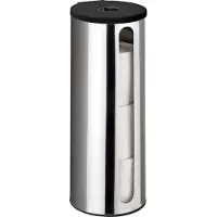 Wenko Toiletten-Ersatzrollenhalter "Detroit", silber (silberfarben), B:13,5cm H:36cm L:14cm, Edelstahl, Toilettenpapierhalter, Toiletten-Ersatzrollenhalter, Edelstahl, Turbo-Loc