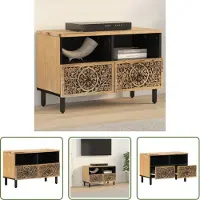 The Living Store TV-Schrank 70x33x46 cm Massivholz Mango