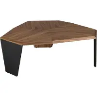 ANGEL CERDA SL Angel Cerdá Asymmetrischer Couchtisch aus Walnussholz und schwarzem PVC 2136