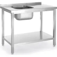 Hendi Einbeckenspüle mit Ablage links Budget Line STAL 1000 x 600 x 850 cm - 817025