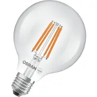Osram LED-Lampe in klassischer Edisonform, mit dekorativem LED-Filament, , E27, 5 W, 1055 lm, 4000 K, kaltweiß. Ohne Aufwärmen, sofort 100 % Licht. Geringes Flackern.