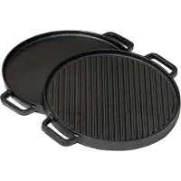 Blackwell Grillplatte BBQ / Backplatte aus Gusseisen Ø 30 cm – ohne Antihaftbeschichtung – beidseitig