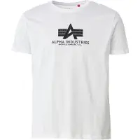 Alpha industries T-Shirt "Basic T-Shirt BL Rubber", Herren, Gr. XXL, weiß (weiß, schwarz), Obermaterial: 90% Baumwolle, 10% Polyester, Shirts T-Shirt