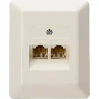 Kopp 33369405 UAE-Anschlussdose für Telefon-/Datentechnik, 8 Pole belegbar, 2 getrennte Anschlüsse, Farbe: weiß - 2 Stück