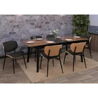 Mendler 6er-Set Esszimmerstuhl HWC-O45, Bugholz Stoff (370g/m²) - natur, dunkelgrau
