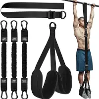 INF Klimmzugband / Trainingsband Klimmzüge - Klimmzughilfe für Krafttraining Fitness Schwarz 210 Pfund