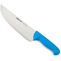 Arcos Metzgermesser Farbe - Prof 296023 aus rostfreiem Stahl Nitrum und mango ergonomisches Polypropylen in blau mit 25 cm langer Klinge, Vitrine