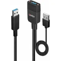 Lindy 35m USB 3.2 Gen 2 Typ A Hybridkabel, USB 3.2 Gen 2 (3.1 Gen 2) Type-A, USB 3.2 Gen 2 (3.1 Gen 2) Type-A, 100 Mbit/s, Schwarz, Acrylnitril-Butadien-Styrol (ABS), Rundkabel