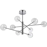 Ideal Lux Hängelampe Equinoxe, chrom/klar, 8-flg.