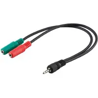 Techly ICOC 11-SB-HP, 3.5mm, Männlich, 3.5mm, Weiblich, 0,15 m, Schwarz