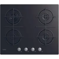 Candy Moderna CVG6B, Schwarz, Integriert, 59 cm, Gaskochfeld, Gehärtetes Glas, 4 Zone(n)