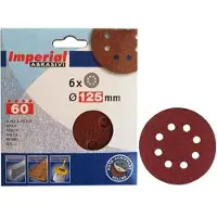 IMPERIAL ABRASIVI Selbstklebende Schleifscheibe mit Klettverschluss, Durchmesser 150 mm, Körnung 120, 6 Stück