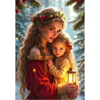 Alipson Puzzle Weihnachtsmotiv Mutter Tochter 1000 Teile Puzzle