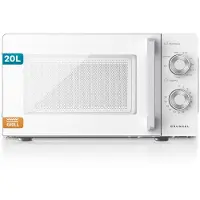 Grunkel MWG-20MG, Arbeitsplatte, Grill-Mikrowelle, 20 l, 700 W, Drehregler, Weiß