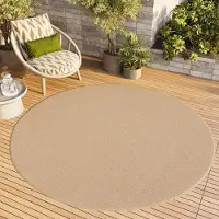 Tapiso Teppich Outdoor MONO Rund Modern Einfarbig Indoor/Outdoor 160 x 160 cm