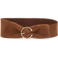 LASCANA Taillengürtel "Ledergürtel, Gürtel für Kleid & Overall, Bauchgürtel", Damen, Gr. 95, braun (cognac), Rindsleder, unifarben, Gürtel Taillengürtel, aus Veloursleder mit Shaping-Effekt, Topseller