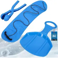 KOTARBAU Spielset Snowboard Schneeballzange Poporutscher für Kinder Spielset für den Schnee Rutschbahn Snowboard Schneeballautomat Blau
