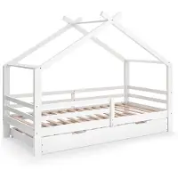 VitaliSpa Hausbett Luni Weiß 200 x 90 cm mit Gästebett, Model 57926