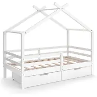 VitaliSpa Hausbett Luni Weiß 160 x 80 cm mit Aufbewahrungskästen, Model 57925