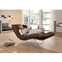 W.Schillig Relaxliege "daily dreams", braun (chocolate s37), B:95cm H:91cm T:170cm, Stoff S37 (100% Polyester), Sofas, Relaxliege, in Waffelkissen-Optik, wahlweise mit Motor, Freischwingergestell