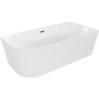 Mexen Mia Badewanne freistehend rechteckig 170 x 80 cm, weiß, Überlauf gun metal - 52691708000P-95