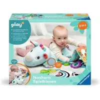 Ravensburger Greifspielzeug "Play+ Nashorn Spielkissen (für die Bauchlage)", bunt, Greifspielzeug, KinderB:46cm H:56cm, Kunststoff, Polypropylen, Stoff, Greifspielzeug, B:46cm H:56cm