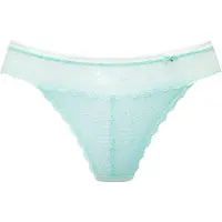 LASCANA String "Tiziana", Damen, Gr. 40/42, Microtouch, blau (türkis), Microtouch, Obermaterial: 84% Polyamid, 16% Elasthan, figurbetont, Unterhosen String, mit anteilig recycelter Spitze