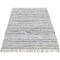Carpetfine Teppich "Kelim Chindi, Wendeteppich", beige, B:60cm H:6mm L:110cm, Baumwolle, Polyester, Teppiche, Teppich, handgewebt, Fleckerlteppich mit Fransen, auch vielen in Läufergrößen