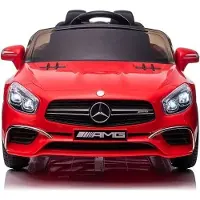 Leantoys Batteriebetriebenes Fahrzeug Mercedes SL65 S Rot lackiert LCD