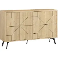 Skye Decor , Dune- Dune DTE, eichenfarbig, Kommoden, 62,4x123x35 cm, 100% Melaminbeschichtete Partikelplatte