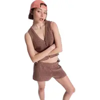 Roxy 2-in-1-Shorts "Beach Bungalow", Damen, Gr. L, braunie, Obermaterial: 100% Baumwolle., Hosen 2-in-1-Shorts