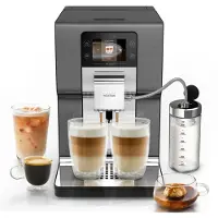 Krups EA879N, Espressomaschine, 2,5 l, Kaffeebohnen, Eingebautes Mahlwerk, 1550 W, Metallisch, Schwarz