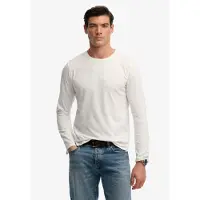 Superdry für Herren. M6010955A Klassisches T-shirt weiß (XL), Lässig, Baumwolle, Langarm