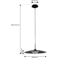 LUCANDE LED-Hängeleuchte Foco, schwarz, Metall, Ø 50 cm
