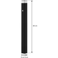 LINDBY Wegeleuchte Halvar, 80cm, schwarz, IP65, GU10, Sensor