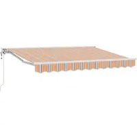 vidaXL Elektrische ausziehbare Markise Orange, Grau, Blau, Weiß