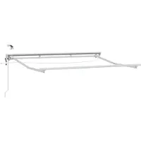 vidaXL Elektrische Markisenrahmen mit LEDs Weiß 3,5 x 2,5 m Aluminium