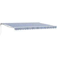 vidaXL Elektrische ausziehbare Markise Blau und Weiß 4 x 3 m