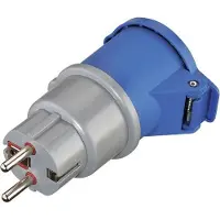 Electraline Steckeradapter 16A männlich auf weiblich IEC 16A 2p+t 250V -