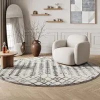 Sanat Teppich "Boho 8204", creme, H:10mm Ø:120cm, Kunstfaser, Teppiche, Teppich, Kurzflor, robust, Boho, Scandic, für Fussbodenheizung geeignet
