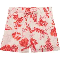 Superdry für Damen. W7110497A Bedruckte Strandshorts rot (XL), Lässig, Baumwolle