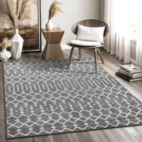 Sanat Teppich "Boho 8203", dunkelgrau, B:140cm H:10mm L:200cm, Kunstfaser, Teppiche, Teppich, Kurzflor, robust, Boho, Scandic, für Fussbodenheizung geeignet