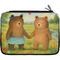 Mr. & Mrs. Panda Schlampermäppchen Bär Freundin Design - Weiß - Geschenk, Etui, Federtasche, Schulmäppchen, Stifteetui, Teddy, Federmäppchen