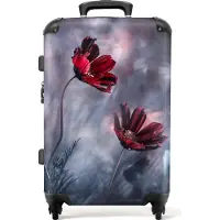 NoBoringSuitcases.com Großer Koffer - Blumen - Rot - Pflanzen - Natur - Kombinationsschloss TSA - Hartschalen Trolley 4 Rollen - 72 liter - Reisekoffer - 66 cmKoffer Mittelgroß 67x43x25 cm, 72L,