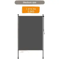 OEM Vertikalmarkise, verstellbare Höhe, wetterfestes Material, Grau 1.5Mx2.7M