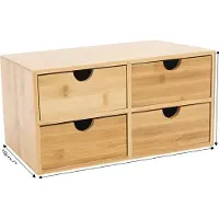 OEM Schreibtischorganizer, 4-Schubladen-Design, stilvolle Bambus-Konstruktion, Holz