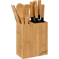 5five Simply Smart Küchenutensilien-Set mit Bambusblock: 6 Messer und 5 Küchenhelfer