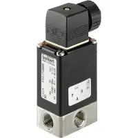 Burkert Magnetventil 3/2-Wege G1/4'' Universal Edelstahl FKM 0-12bar/174psi 24VDC 0330 124932